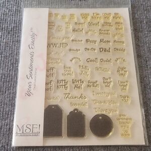 Gold Sentiment Clear Stamps